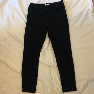 Black mid rise skinny jeans